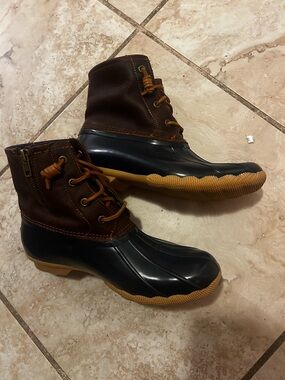 Sperry Duck Boots Navy & Brown